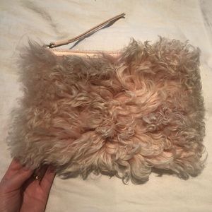 KARA Fluffy Pink Clutch